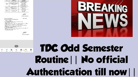 Assam University Silchar|| TDC Odd Semester Routine|| No official Authentication till now||
