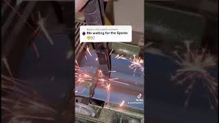 check out the sparks from a safety pin!! wow #sparks #sandingshit #spark