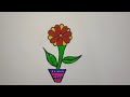 How to draw a flower drawing easy ||  Step by Step flower drawing || Flower Drawing with colour ||