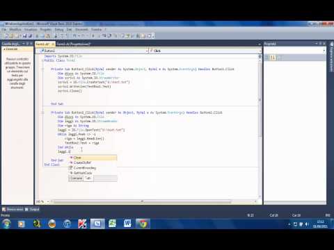 Tutorial 7 - Imparare il linguaggio Visual Basic