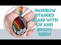 Making rainbow stained glass with UV and epoxy resin (attempt 2) #rainbow #resin #epoxy #suncatcher