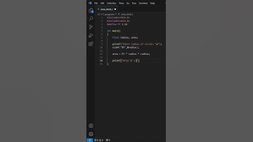 Find area of circle in C programming #shorts #coding #viral