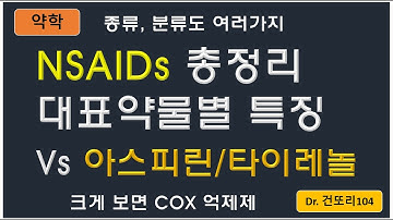 NSAIDs(비스테로이드성 항염증제) 총정리: 대표약물 별 특징/종류/분류/비교 with 아스피린, 아세트아미노펜(타이레놀)