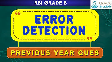 PYQs Error Detection for RBI Grade B exam