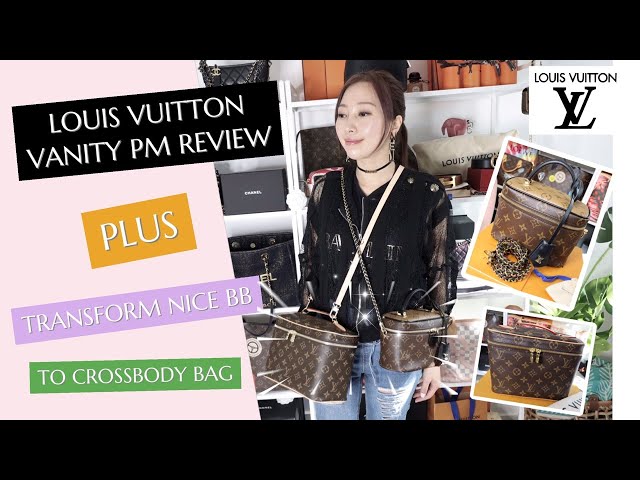 PT 2: LV NANO NICE = cheaper Vanity PM? REVIEW: How to wear as a crossbody  bag, what fits, mod shots 