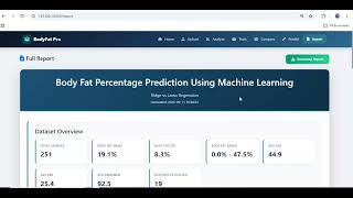 Body Fat Percentage Prediction Using Machine Learning | Python AI Machine Learning Project Update