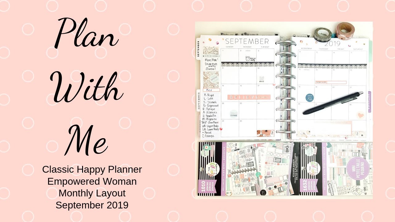 Plan With Me | Classic Happy Planner | Selfcare Tracking | September 2019 | Empowered Woman