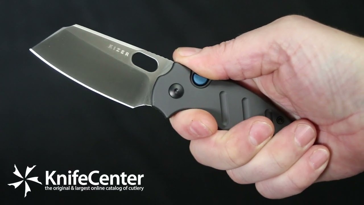 Kizer Cutlery Sheepdog Knives Chris Conaway C01C 2.9 BS Button Liner Lock Folding Knife