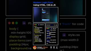 Modern Login Form Using HTML, CSS & JavaScript 🔥 | Glassmorphism Login UI | Coding Stellix #htmlcss