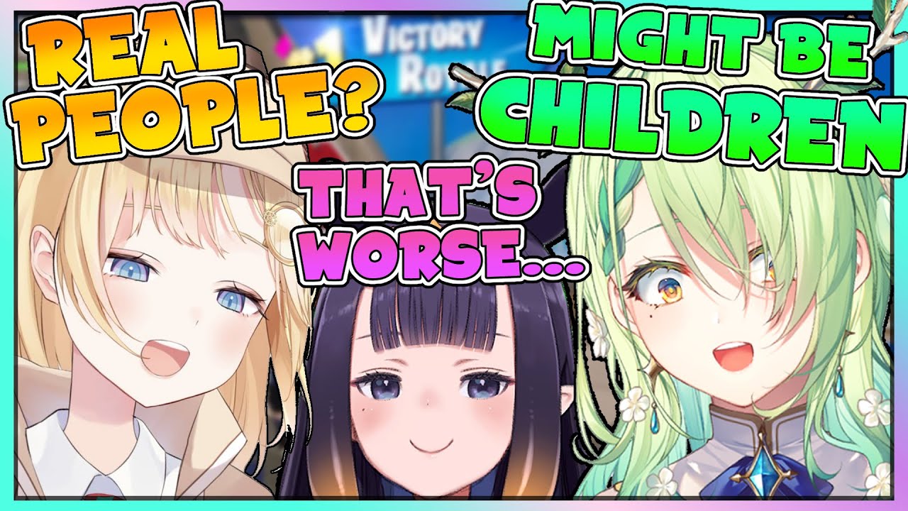 1st game against real people -  HoloEN Fortnite with Ame, Ina and Fauna