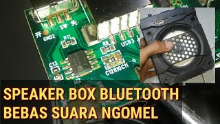 cara menambah potensio di speaker box bluetooth / suara ngomel ngomel hilang