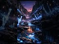 Glowing River Under Starry Sky 🌌 Magical Waterfall Night View
