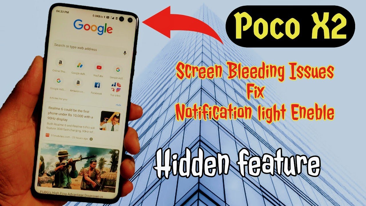 Poco X2 Fix Screen Bleeding | Separate Punch Hole Camera | Hidden Notification light Enable