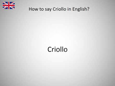 Video: Wie schreibt man Criollo?