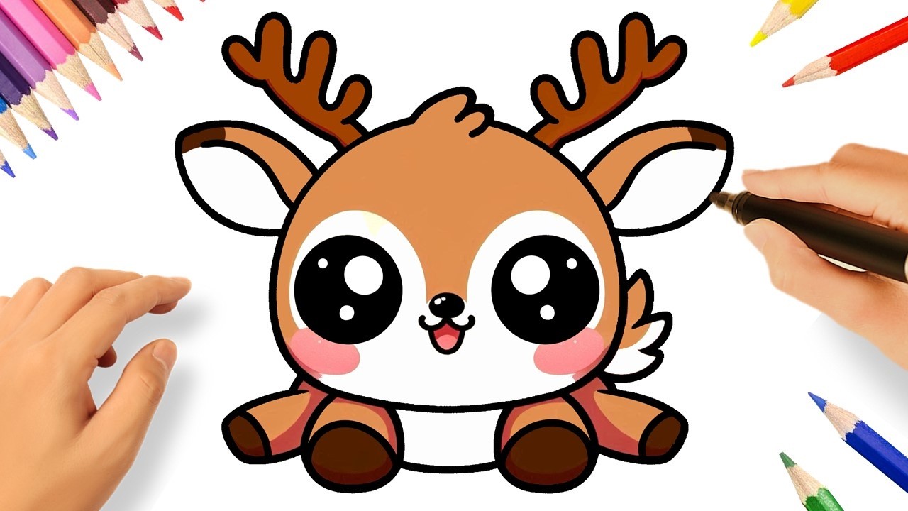 COMMENT DESSINER UN CERF KAWAII FACILEMENT 🦌💟