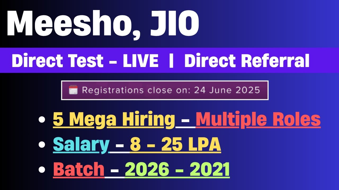 Meesho ScriptedByHer 2025 | Direct Test Hiring 2025 | 2025 batch hiring ...
