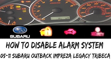 How To Activate/Deactivate Factory Car Alarm on Subaru Outback Impreza Legacy 05-19