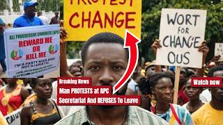 Man PROTESTS at APC secretariat and REFUSES to leave