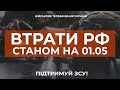 ⚡ ВТРАТИ РОСІЙСЬКОЇ АРМІЇ СТАНОМ НА 01.05.2023