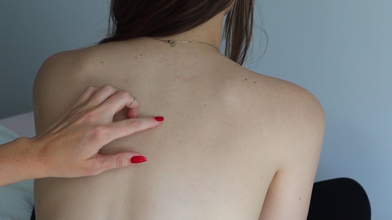 ASMR extreme tingles, soft touches, back tracing on Katie (whisper)