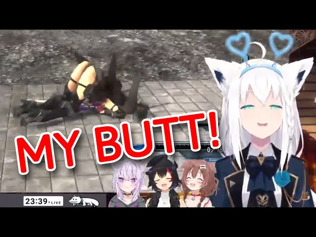 Fubuki Gets Stuck in a Hilarious Position After Getting Yeeted By Godzilla [Hololive/Gamers]