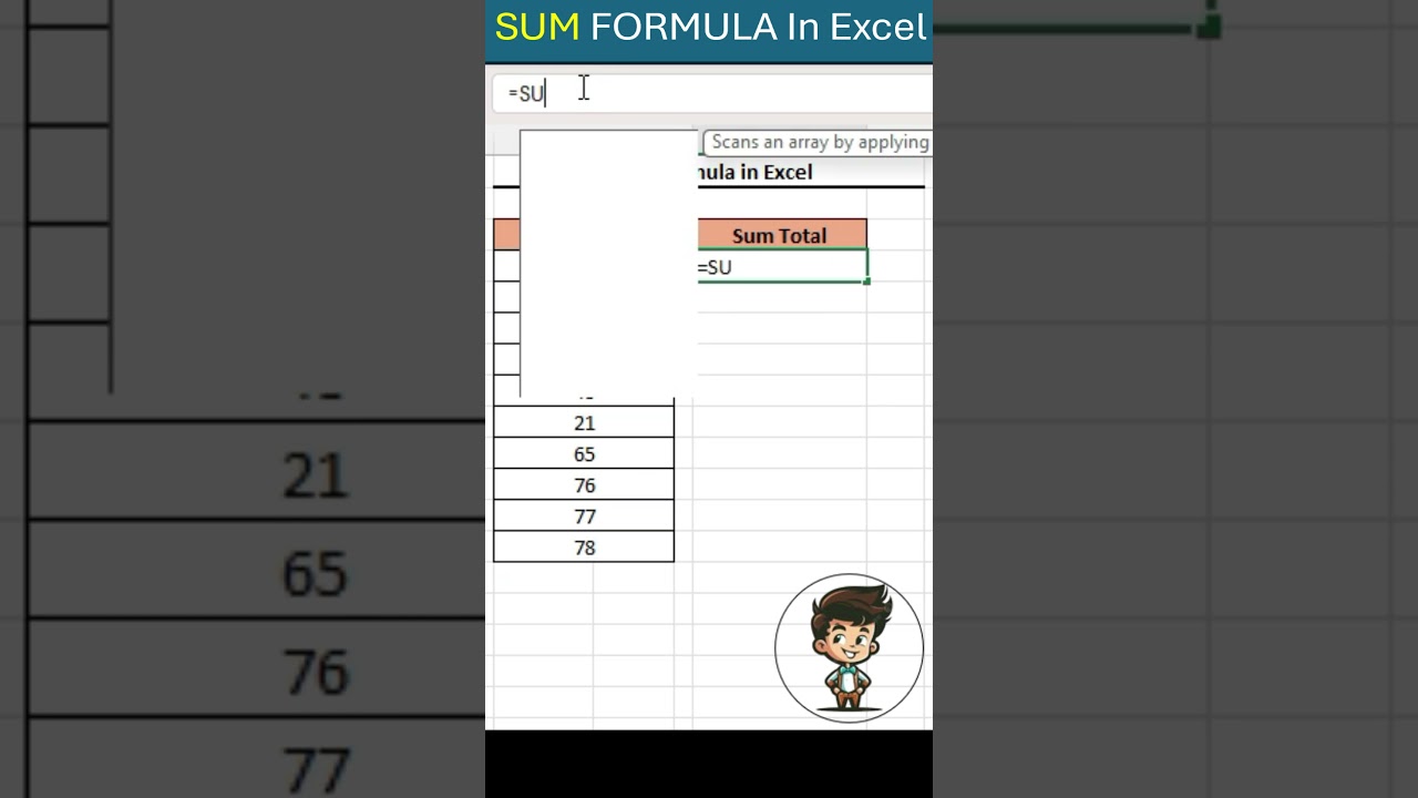 SUM Formula in Excel#excel#exceltips#exceltutorial#shorts