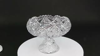 Excellent Signed Clark ABP Cut Glass Compote Pedestal Bowl Candy Dish