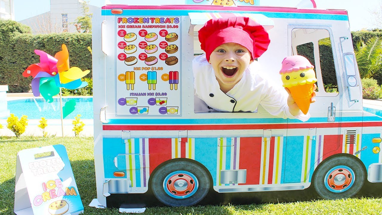 Kids Pretend Play with Ice Cream Sweet Truck Funny video for children