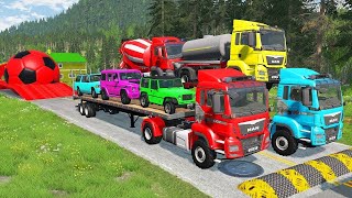 DACIA, VOLSKWAGEN, AUDI POPLICE CARS and MERCEDES, FORD AMBULANCE EMERGENCY TRANSPORT ! beamng.drive