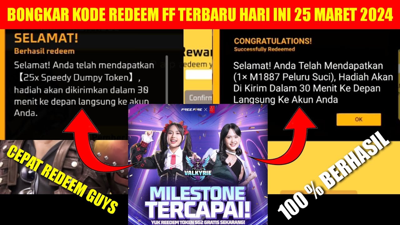 BONGKAR KODE REDEEM FF TERBARU HARI INI 25 MARET 2024!! CEPAT REDEEM ...