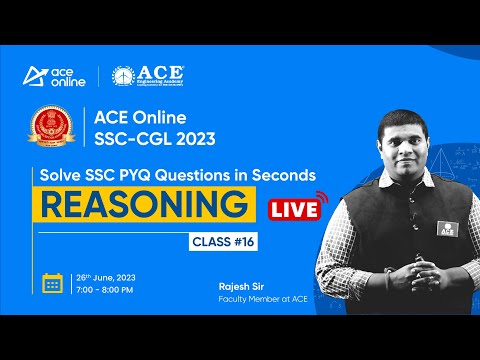 SSC CGL-2023 Reasoning: Tips to Solve Questions Quickly with Rajesh Sir 