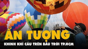Ấn tượng quốc kỳ Việt Nam được khinh khí cầu kéo lên bầu trời TP.HCM trong ngày lễ Quốc khánh