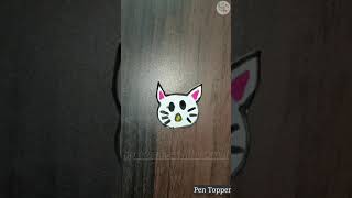 Hello kitty pen topper | DIY kitty pen decor | DIY pen decor idea | Back to school supplies #shorts