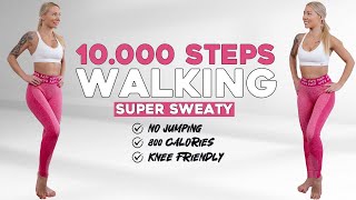 10000 STEPS WORKOUT Fun Low Impact No Jumping Workout Knee Friendly Walk at Home Super Sweaty