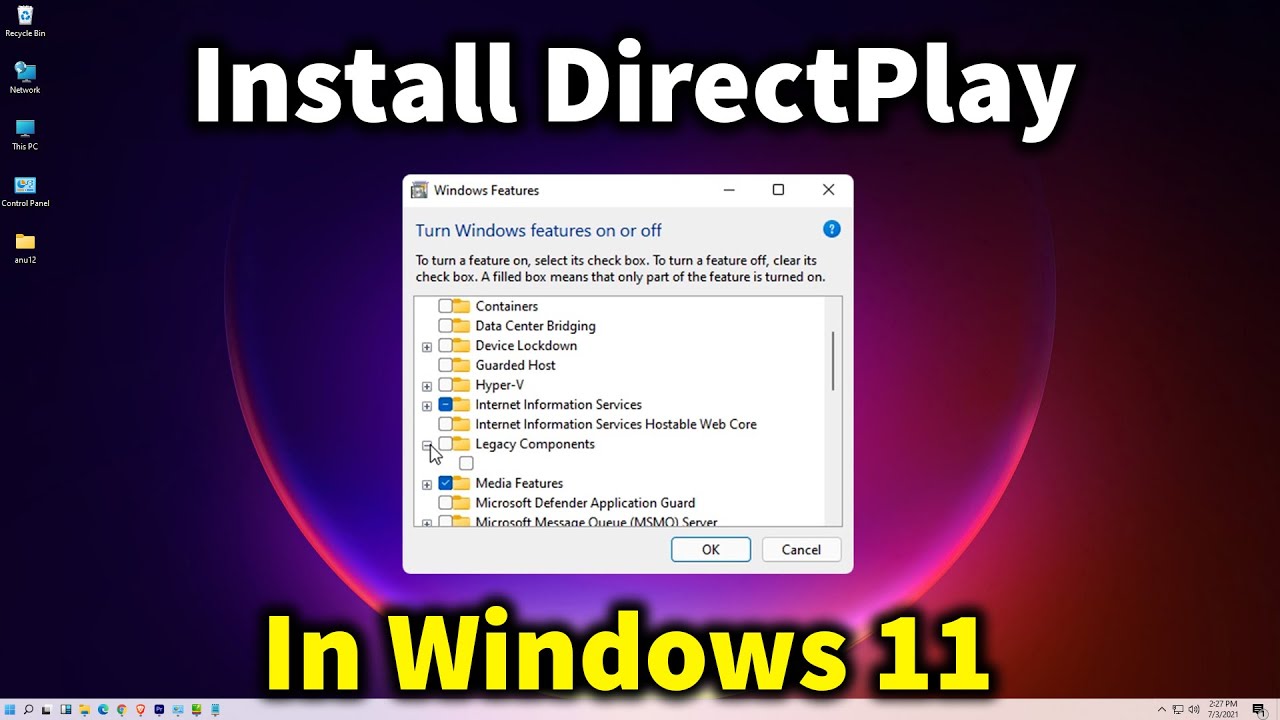 enable direct play windows 10