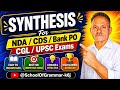SYNTHESIS/Simple/ Complex/Compound Sentences/Main clause+Co-ordinate clause/Sub-ordinate clauses