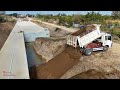 Ep2_Northern Of Drain​ Sewer That Is​ Space Filling By Us Sand With Skill KomatsuD20P DozerDumpTruck