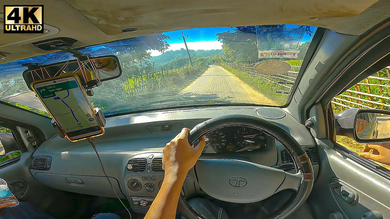 Drive inside Country Side Village on Sunny Day | Scenic Village View