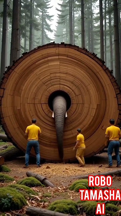 🌳 Elephant Stuck in Tree Trunk | Rescue Story | Robotamasha