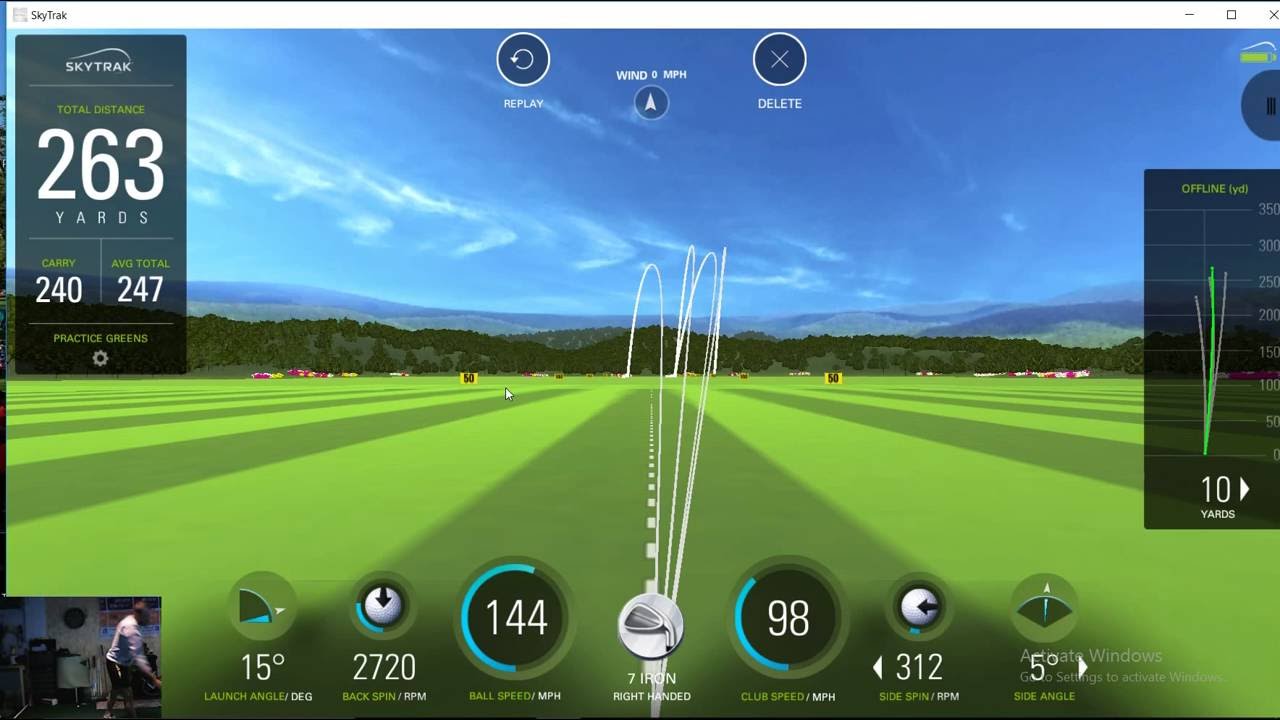 Skytrak range working on hitting a draw. - YouTube