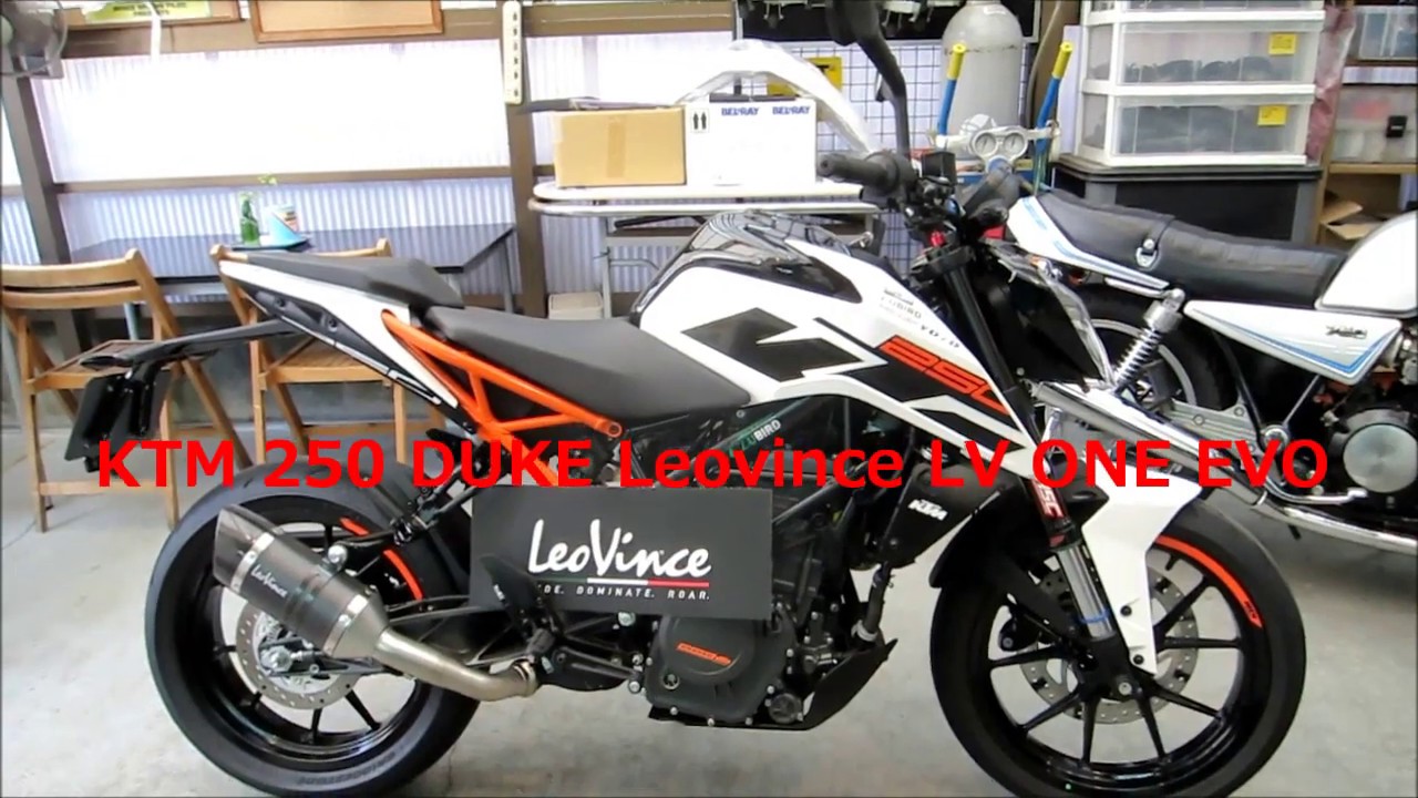KTM 250 DUKE-RS Leovince マフラー装着！エンジンスタート！ - YouTube