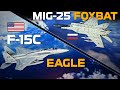 The aircraft that almost shot down the eagle  mig25 foxbat vs f15c eagle  dcs 