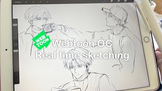 ✍🏻Real time iPad sketching of my webtoon OC - with 🎶 music