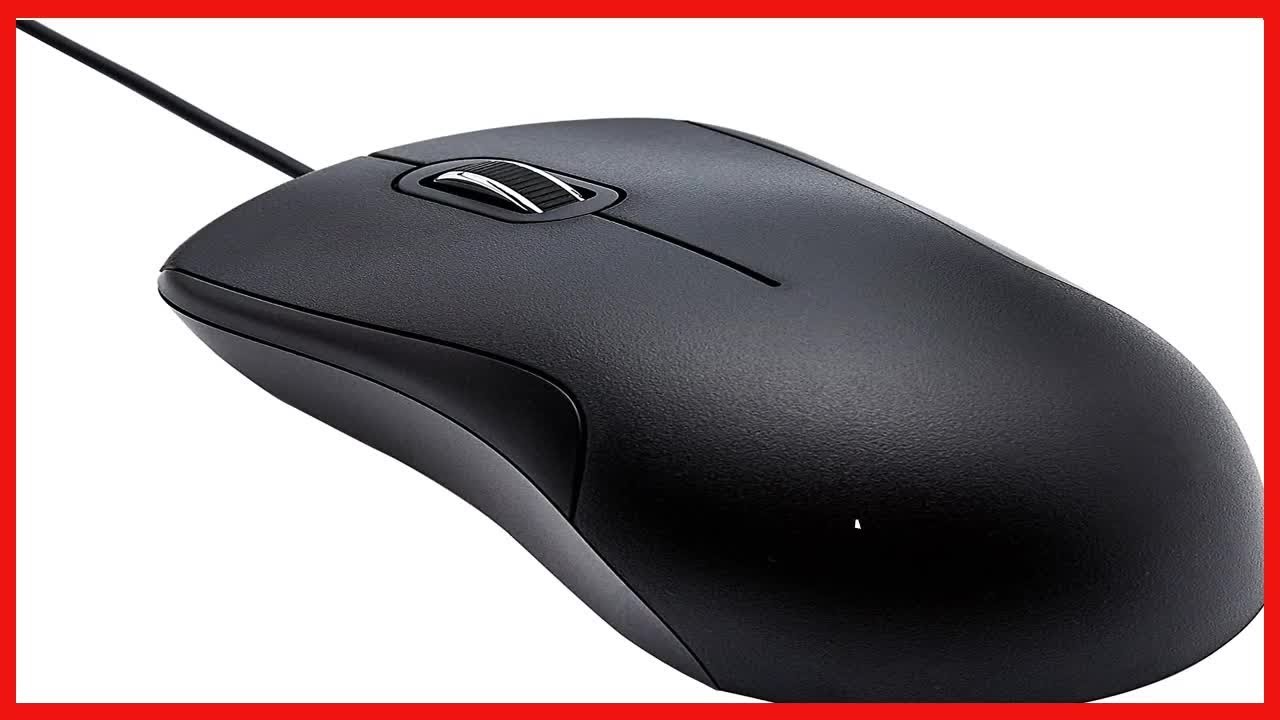 Amazon Basics 3-Button USB Wired Mouse - Black