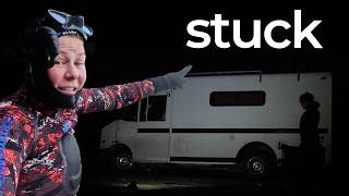 A close call - Vanlife but Lost and stuck / Freediving