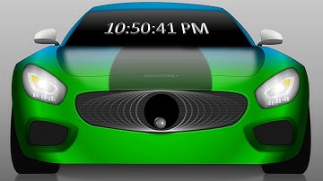 MatsClock 120064a - Free Digital Clock for PowerPoint. It is a Car
