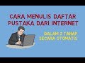 Cara Menulis Daftar Pustaka Dari Internet Secara Otomatis di Dokumen MS Word