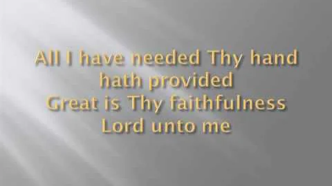 Great Is Thy Faithfulness - Chris Rice