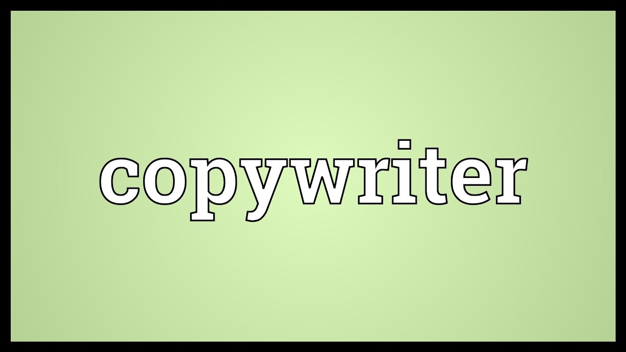 Copywriter Meaning YouTube