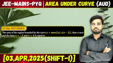 JEE Mains 2025 PYQ | 03 Apr, 2025 (Shift-I).The area of the region bounded by the curve y = max{|x|